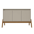 Manhattan Comfort Mid-Century Modern Gales 48.50 Sideboard with Solid Wood Legs in Greige-Modern Room Deco
