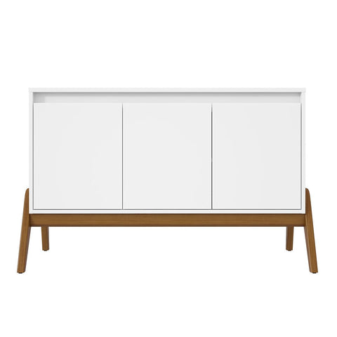 Manhattan Comfort Mid-Century Modern Gales 48.50 Sideboard with Solid Wood Legs in Matte White-Modern Room Deco