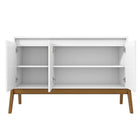 Manhattan Comfort Mid-Century Modern Gales 48.50 Sideboard with Solid Wood Legs in Matte White