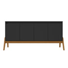 Manhattan Comfort Mid-Century Modern Gales 63.32 Sideboard with Solid Wood Legs in Matte Black-Modern Room Deco