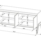 Manhattan Comfort Mid-Century Modern Gales 63.32 Sideboard with Solid Wood Legs in Matte Black