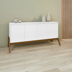 Manhattan Comfort Mid-Century Modern Gales 63.32 Sideboard with Solid Wood Legs in Matte White