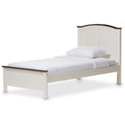 Baxton Studio Harry Classic Butter Milk and Walnut Finishing Twin Size Platform Bed - Kids Room Furniture