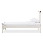 Baxton Studio Harry Classic Butter Milk and Walnut Finishing Twin Size Platform Bed - Kids Room Furniture