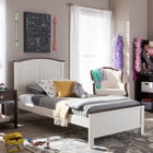 Baxton Studio Harry Classic Butter Milk and Walnut Finishing Twin Size Platform Bed - Kids Room Furniture