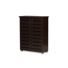 Baxton Studio Adalwin Modern and Contemporary 2-Door Dark Brown Wooden Entryway Shoes Storage Cabinet - Entryway Furniture