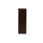 Baxton Studio Adalwin Modern and Contemporary 2-Door Dark Brown Wooden Entryway Shoes Storage Cabinet - Entryway Furniture