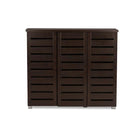 Baxton Studio Adalwin Modern and Contemporary 3-Door Dark Brown Wooden Entryway Shoes Storage Cabinet - Entryway Furniture