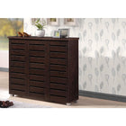 Baxton Studio Adalwin Modern and Contemporary 3-Door Dark Brown Wooden Entryway Shoes Storage Cabinet - Entryway Furniture