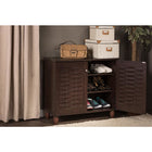 Baxton Studio Winda Modern and Contemporary 2-Door Dark Brown Wooden Entryway Shoes Storage Cabinet - Entryway Furniture