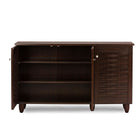 Baxton Studio Winda Modern and Contemporary 3-Door Dark Brown Wooden Entryway Shoes Storage Cabinet - Entryway Furniture