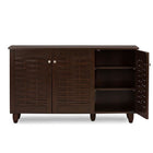 Baxton Studio Winda Modern and Contemporary 3-Door Dark Brown Wooden Entryway Shoes Storage Cabinet - Entryway Furniture