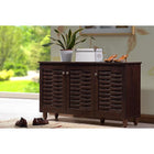 Baxton Studio Winda Modern and Contemporary 3-Door Dark Brown Wooden Entryway Shoes Storage Cabinet - Entryway Furniture