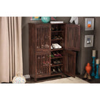 Baxton Studio Fernanda Modern and Contemporary 4-Door Oak Brown Wooden Entryway Shoes Storage Tall Cabinet - Entryway Furniture