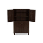 Baxton Studio Winda Modern and Contemporary 4-Door Dark Brown Wooden Entryway Shoes Storage Cabinet - Entryway Furniture