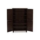 Baxton Studio Winda Modern and Contemporary 4-Door Dark Brown Wooden Entryway Shoes Storage Cabinet - Entryway Furniture