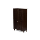 Baxton Studio Winda Modern and Contemporary 4-Door Dark Brown Wooden Entryway Shoes Storage Cabinet - Entryway Furniture