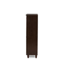 Baxton Studio Winda Modern and Contemporary 4-Door Dark Brown Wooden Entryway Shoes Storage Cabinet - Entryway Furniture