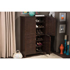Baxton Studio Winda Modern and Contemporary 4-Door Dark Brown Wooden Entryway Shoes Storage Cabinet - Entryway Furniture