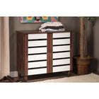Baxton Studio Gisela Oak and White 2-tone Shoe Cabinet With 2 Doors - Entryway Furniture