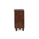 Baxton Studio Gisela Oak and White 2-tone Shoe Cabinet With 3 Doors - Entryway Furniture