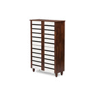 Baxton Studio Gisela Oak and White 2-tone Shoe Cabinet With 4 Door - Entryway Furniture