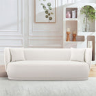 Manhattan Comfort Contemporary Siri Linen 92.52 Sofa with Pillows in Cream