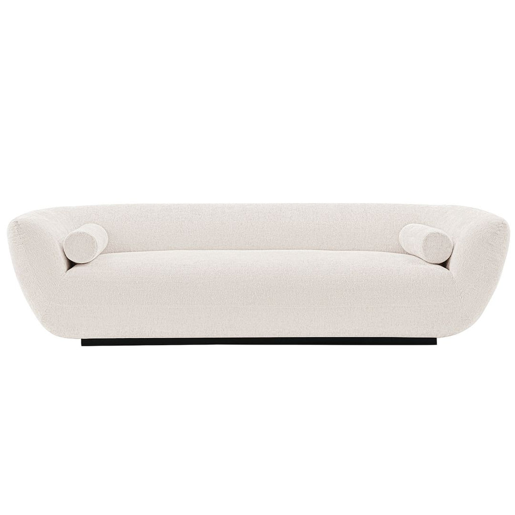 Manhattan Comfort Contemporary Ulka Boucle Sofa with Pillows in Cream-Modern Room Deco