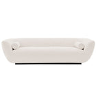 Manhattan Comfort Contemporary Ulka Boucle Sofa with Pillows in Cream-Modern Room Deco