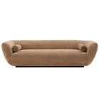 Manhattan Comfort Contemporary Ulka Boucle Sofa with Pillows in Light Brown-Modern Room Deco