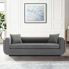 Manhattan Comfort Contemporary Edmonda Velvet Sofa with Pillows in Dark Grey