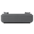 Manhattan Comfort Contemporary Edmonda Velvet Sofa with Pillows in Dark Grey