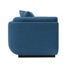 Manhattan Comfort Contemporary Edmonda Velvet Sofa with Pillows in Sapphire Blue