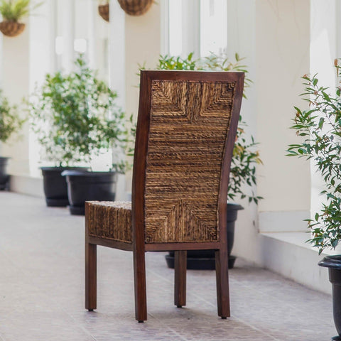 International Caravan Set of Two Dallas Abaca Weave Dining Chair - Chairs