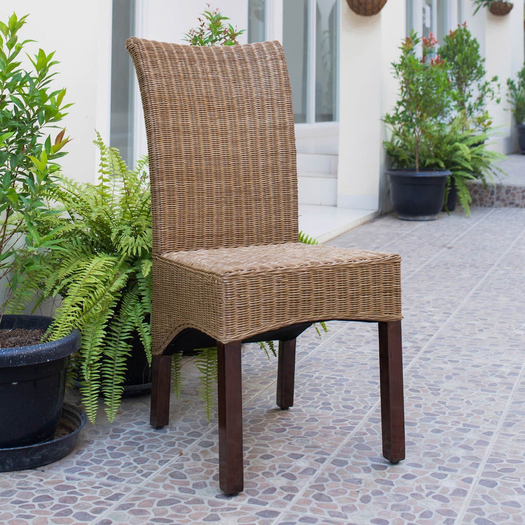 International Caravan Campbell Rattan Wicker Stained Dining Chair - Chairs
