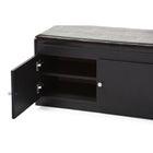 Baxton Studio Margaret Modern and Contemporary Dark Brown Wood 2-Door Shoe Cabinet with Faux Leather Seating Bench - Entryway Furniture