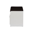 Baxton Studio Margaret Modern and Contemporary White Wood 2-Door Shoe Cabinet with Faux Leather Seating Bench - Entryway Furniture