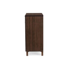 Baxton Studio Sintra Modern and Contemporary Dark Brown Sideboard Storage Cabinet with Glass Doors - Living Room Furniture