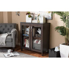 Baxton Studio Sintra Modern and Contemporary Dark Brown Sideboard Storage Cabinet with Glass Doors - Living Room Furniture
