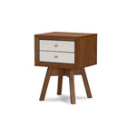 Baxton Studio Warwick Two-tone Walnut and White Modern Accent Table and Nightstand - Bedroom Furniture