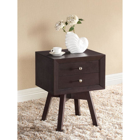 Baxton Studio Warwick Brown Modern Accent Table and Nightstand - Bedroom Furniture
