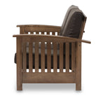 Baxton Studio Charlotte Modern Classic Mission Style Walnut Brown Wood and Dark Brown Faux Leather 2-Seater Loveseat - Living Room Furniture