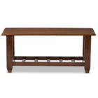 Baxton Studio Larissa Modern Classic Mission Style Cherry Finished Brown Wood Living Room Occasional Coffee Table - Living Room Furniture