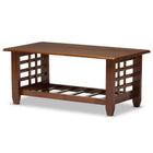 Baxton Studio Larissa Modern Classic Mission Style Cherry Finished Brown Wood Living Room Occasional Coffee Table - Living Room Furniture