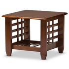 Baxton Studio Larissa Modern Classic Mission Style Cherry Finished Brown Wood Living Room Occasional End Table - Living Room Furniture