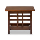 Baxton Studio Larissa Modern Classic Mission Style Cherry Finished Brown Wood Living Room Occasional End Table - Living Room Furniture