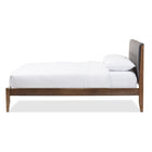 Baxton Studio Leyton Mid-Century Modern Grey Fabric Upholstered King Size Platform Bed - Bedroom Furniture