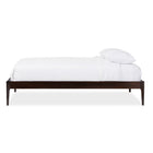 Baxton Studio Bentley Mid-Century Modern Cappuccino Finishing Solid Wood Queen Size Bed Frame - Bedroom Furniture