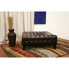 Baxton Studio Pemberly Dark Brown Bonded Leather Square Ottoman - Living Room Furniture