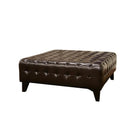 Baxton Studio Pemberly Dark Brown Bonded Leather Square Ottoman - Living Room Furniture